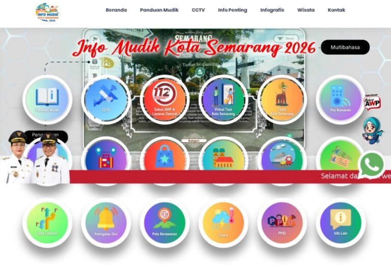 Pemkot Semarang meluncurkan portal Info Mudik 2026 untuk membantu pemudik memantau lalu lintas, jalur perjalanan, posko, SPBU hingga layanan darurat.