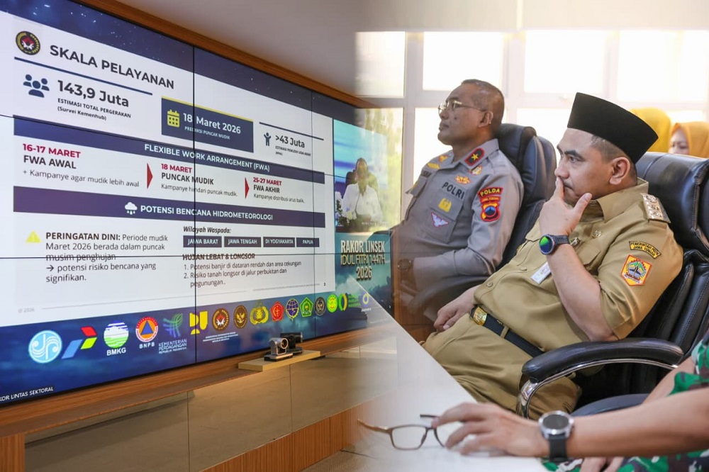 Sebanyak 38,71 juta orang menuju Jateng saat Lebaran 2026. Pemprov siapkan jalan, posko, hingga mitigasi banjir dan longsor.