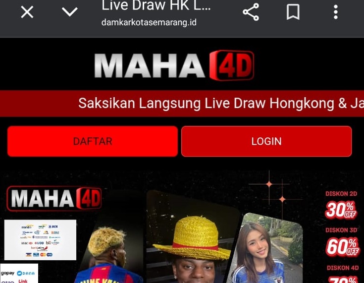 Website Damkar Kota Semarang diretas dan menampilkan konten judi online pada siang hari.