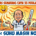 Suhu panas di Kota Semarang mencapai 33 derajat Celsius dalam beberapa hari terakhir.