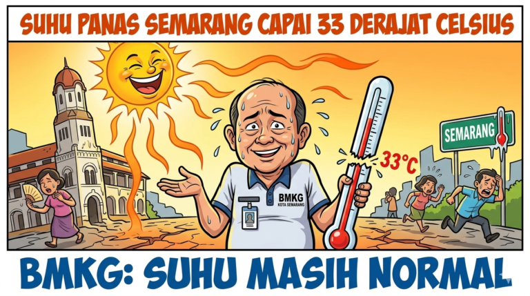 Suhu panas di Kota Semarang mencapai 33 derajat Celsius dalam beberapa hari terakhir.