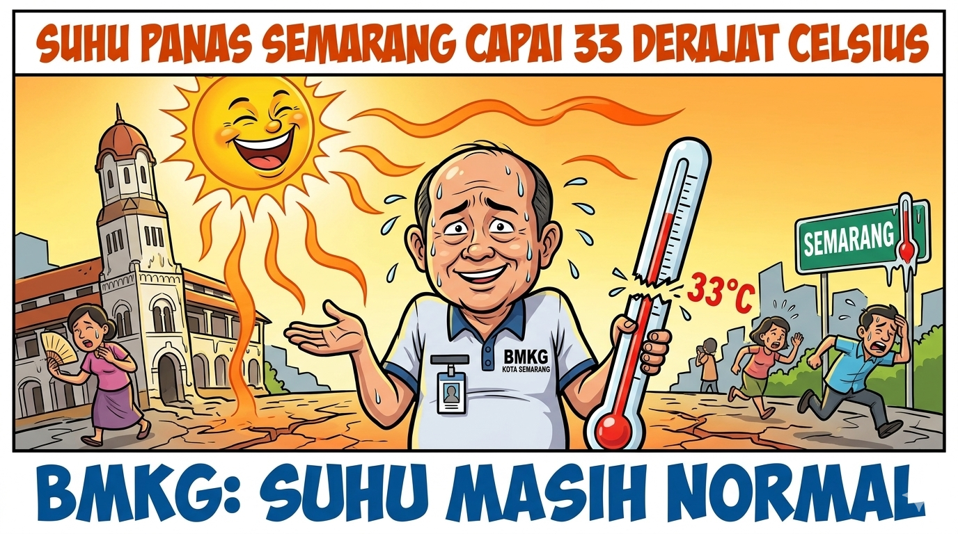 Suhu panas di Kota Semarang mencapai 33 derajat Celsius dalam beberapa hari terakhir.