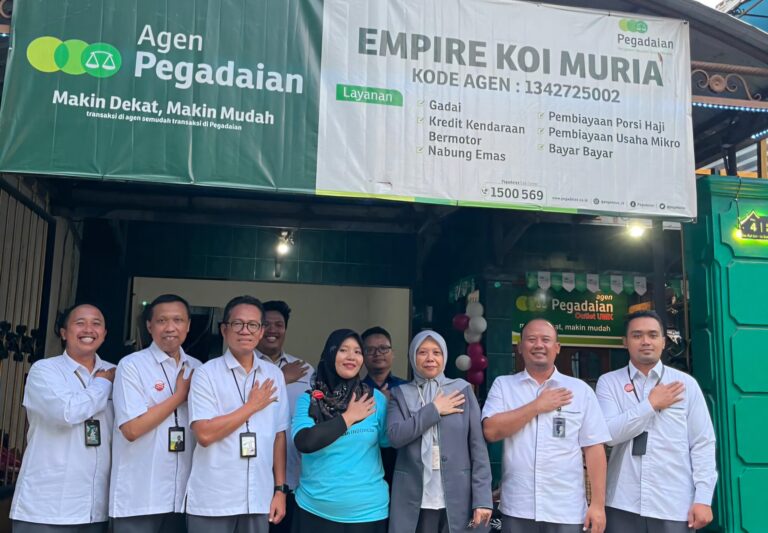 PT Pegadaian terus memperluas jaringan layanan keuangan dengan meresmikan Outlet Agen Pegadaian “Empire Koi Muria” di kawasan Jalan Kampus UMK, Kudus, Jawa Tengah.