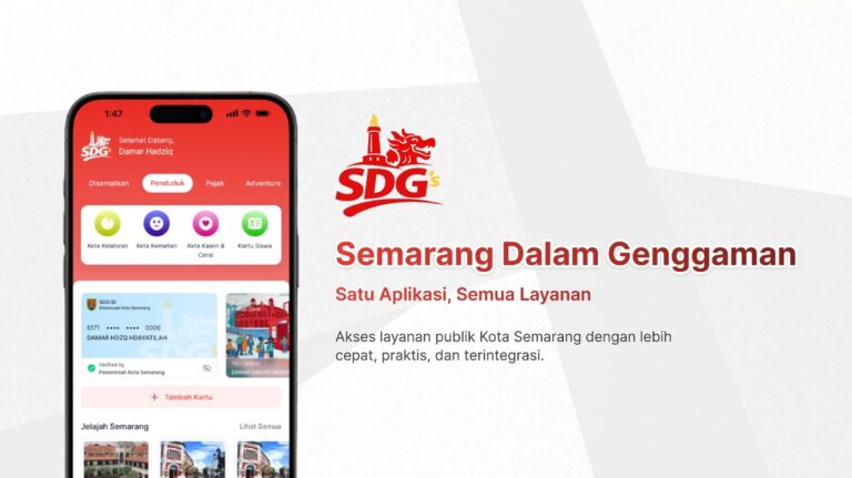 Warga Kota Semarang kini bisa menikmati kemudahan akses 20 layanan publik hanya melalui satu aplikasi “Semarang Dalam Genggaman Saya”.