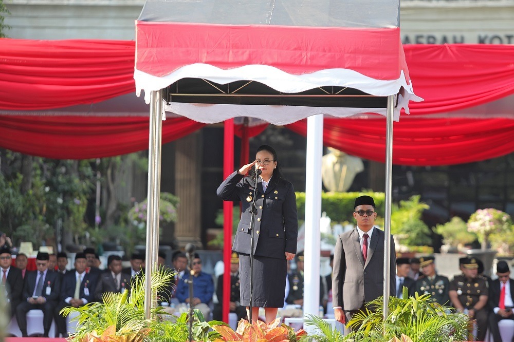 Wali Kota Semarang Agustina Wilujeng menegaskan Pancasila sebagai kompas pembangunan Kota Semarang saat memimpin Upacara Hari Lahir Pancasila 2026.