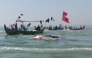 Tradisi Sedekah Laut Bulan Sura di Mangunharjo Semarang kembali digelar dengan larung kepala kambing sebagai simbol syukur