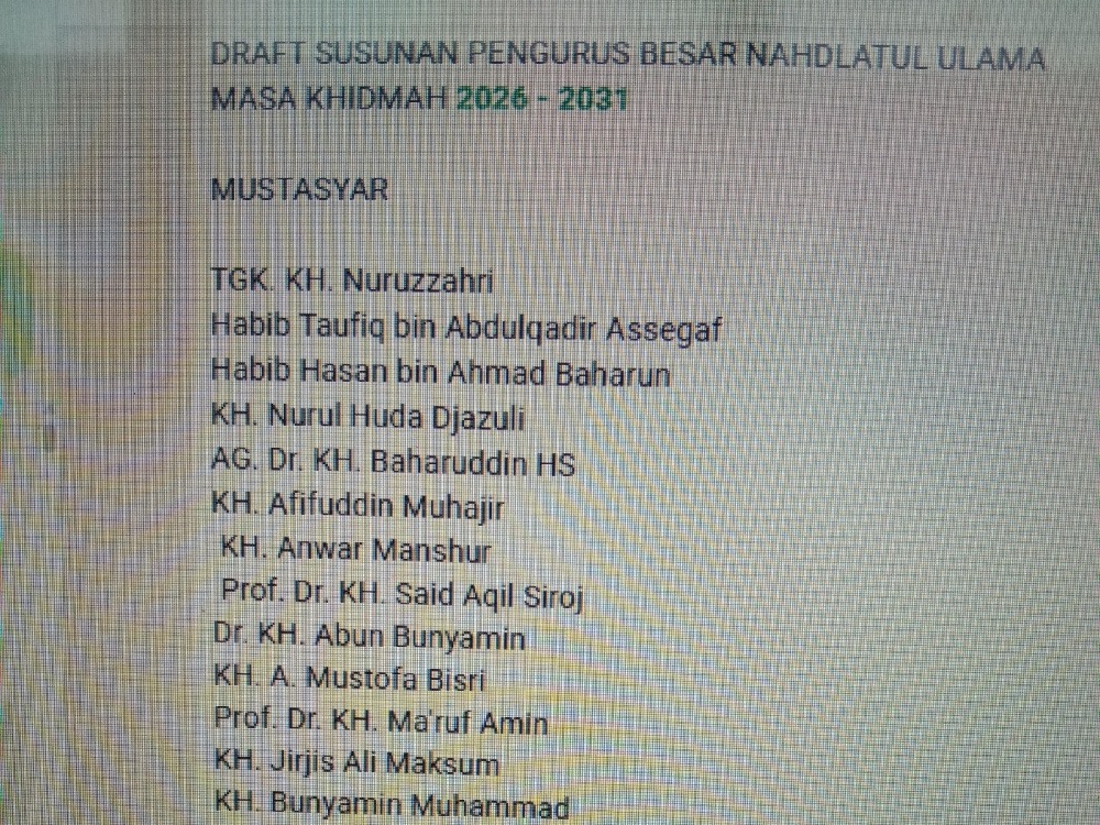 Draft Pengurus PBNU 2026–2031 Mendadak Viral, Nama Tokoh Wafat Ikut Tercantum
